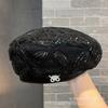 Beret children summer thin lace sequined bud hat breathable Internet celebrity fashion British painter hat