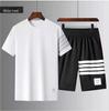Men's 2022 Summer Four-Bar Short-Sleeve Printed T-Shirt, Loose Fit, Trendy Round Neck Tops