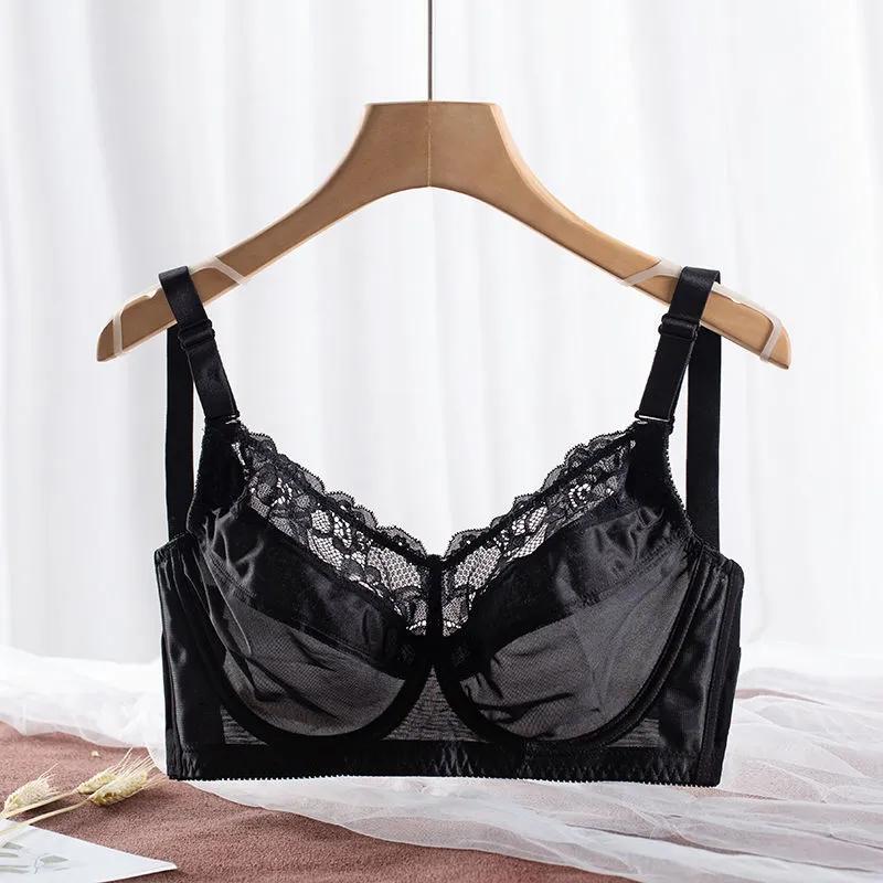 Underwear Women's Full Cup with Steel Ring on The Support To Prevent Sagging Large Size Chest Small Summer Ultra-thin Bra