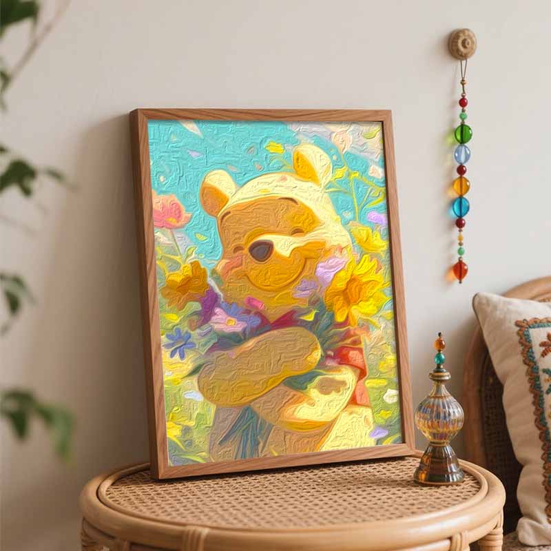 Disney Winnie The Pooh Digital Oil Painting Diy Coloring Handpainted Filling Home Decoration Gift Wall Art Floral Summer Scenery Canvas