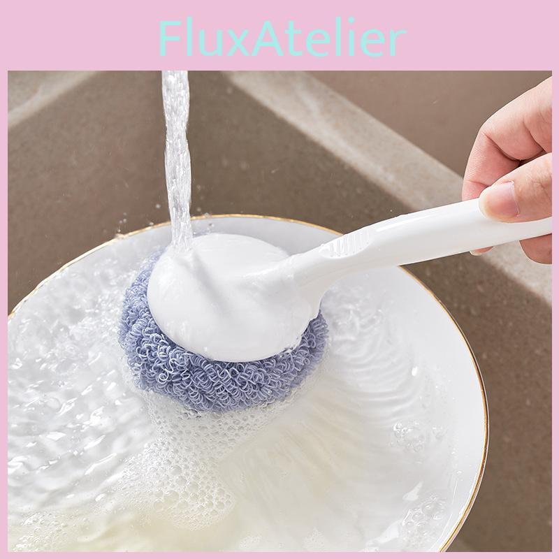 Long Pp Abs Handle Dish Scrubber Nano Fiber Cleaning Brush For Kitchen Utensils And Pans