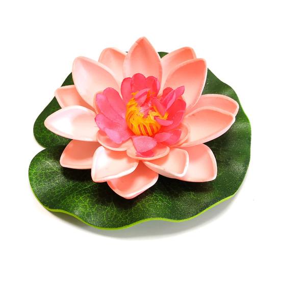Floating Artificial Lotus Flowers with Lotus Leaf Realistic Faux Pond Plants Ornament for Lake Pool Aquarium Water Decoration