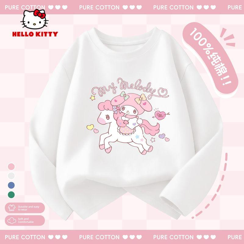 Hello Kitty Girls' Long-Sleeved T-Shirt 2026 New Kidsren's Spring Top Pink Spring Clothing Girls' Bottoming Shirt