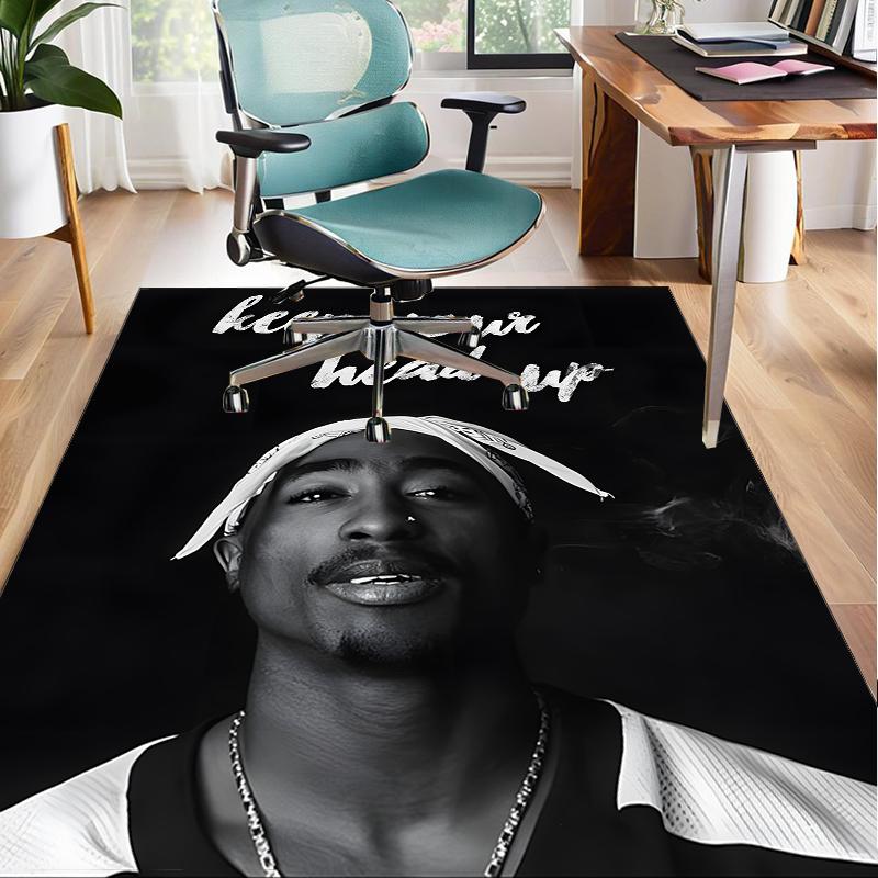 Rap Legend In Blue Office Rug Chair Mat, Game Carpet, Suitable for Front Door, Bedroom, Living Room, Desk, Holiday Gift