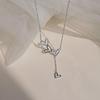 TikTok Trendy Heart Tassel Necklace – Luxurious, Simple Clavicle Chain Jewelry for Women