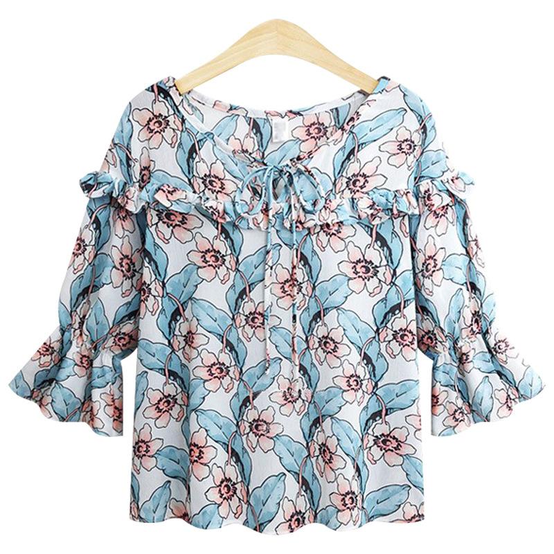 

Модный принт с длинным рукавом для женщин. Мягкая свободная футболка с v-образным вырезом и рюшами. Повседневная футболка для работы и отдыха с коротким рукавом. Дышащий легкий удобный топ плюс. 6XL