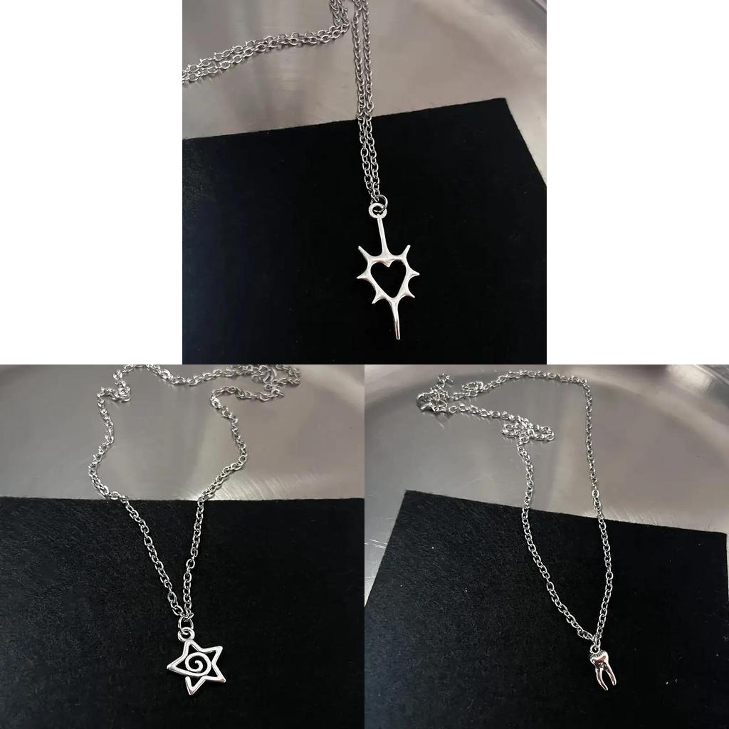 Gothic Alloy Pendant Necklace With Geometric Design For Fashionable Women