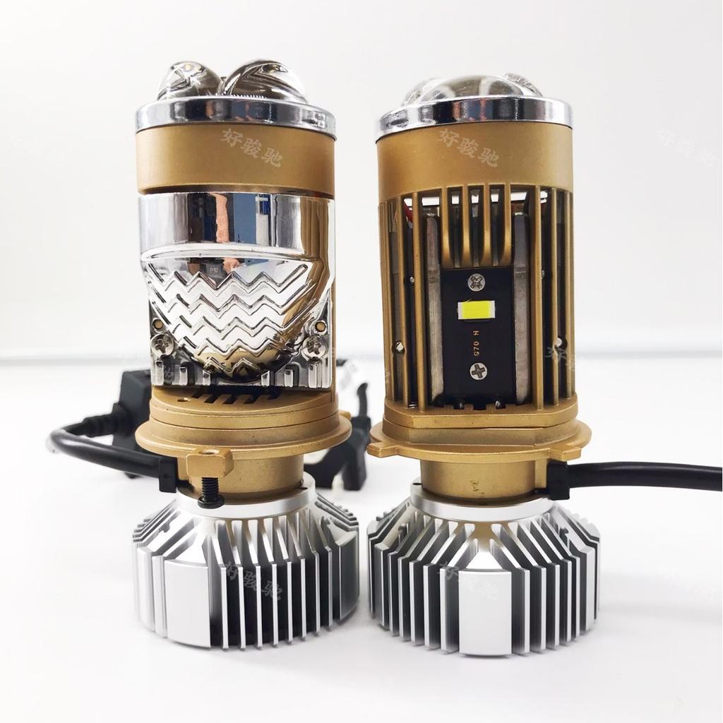 H4 Far And Near Integrated Four-Light Matrix Double Lens Car Led Large Light Bulb Super Bright Strong Light Motorcycle Truck Modification