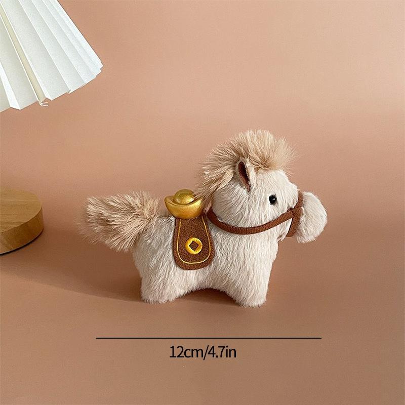 Cute Plush Horse Keychain Chinese New Year 2026 Hanging Pendant School Bag Lucky Spring Festival Couple Keyring Gifts