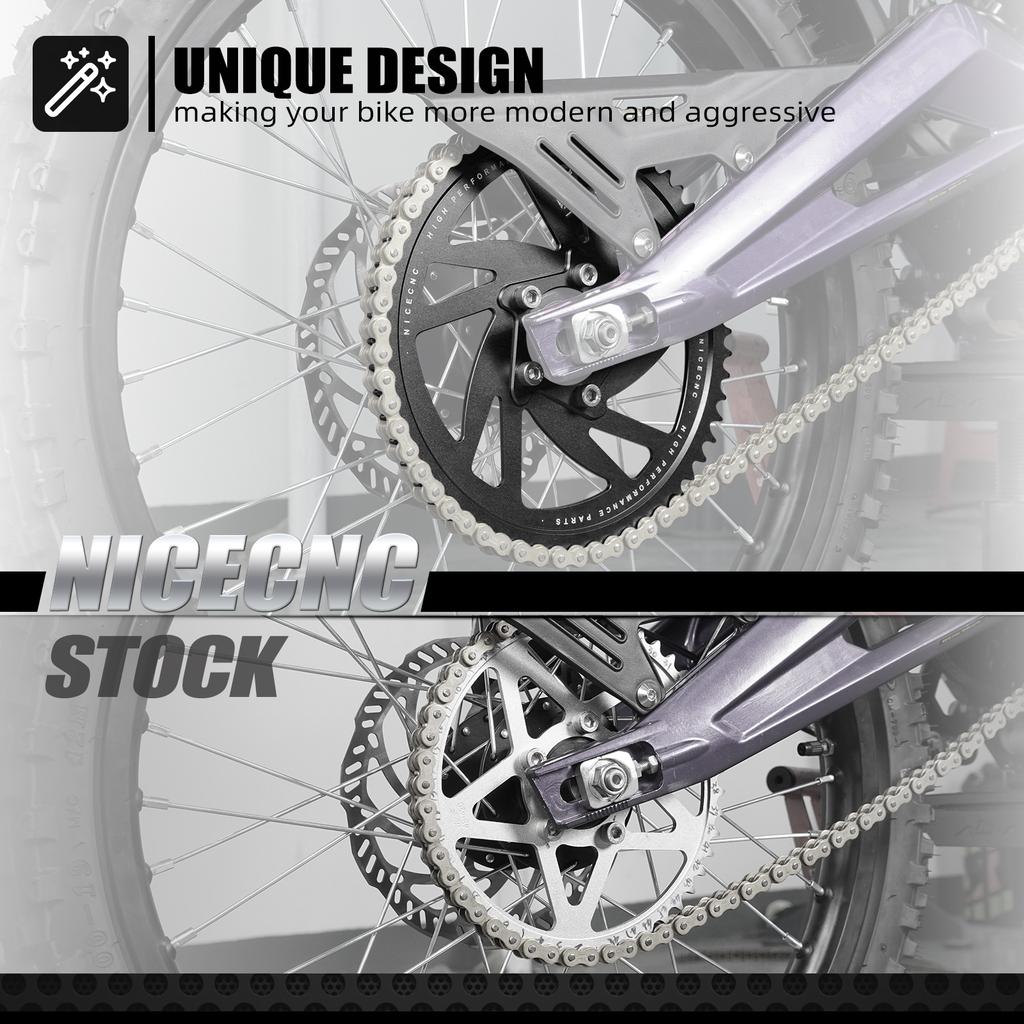 NICECNC For Surron Light Bee X S L1E For Segway X160 X260 58T Electric Dirt Bike Rear Sprocket Rear Chain Guard Protector