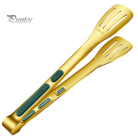 Meat Tong Non-Slip Silicone Handle Food Tongs Hollowed Draining Serving Barbecue BBQ Clip Grill Bread Clamp Stainless Steel Kitchen Accessories
