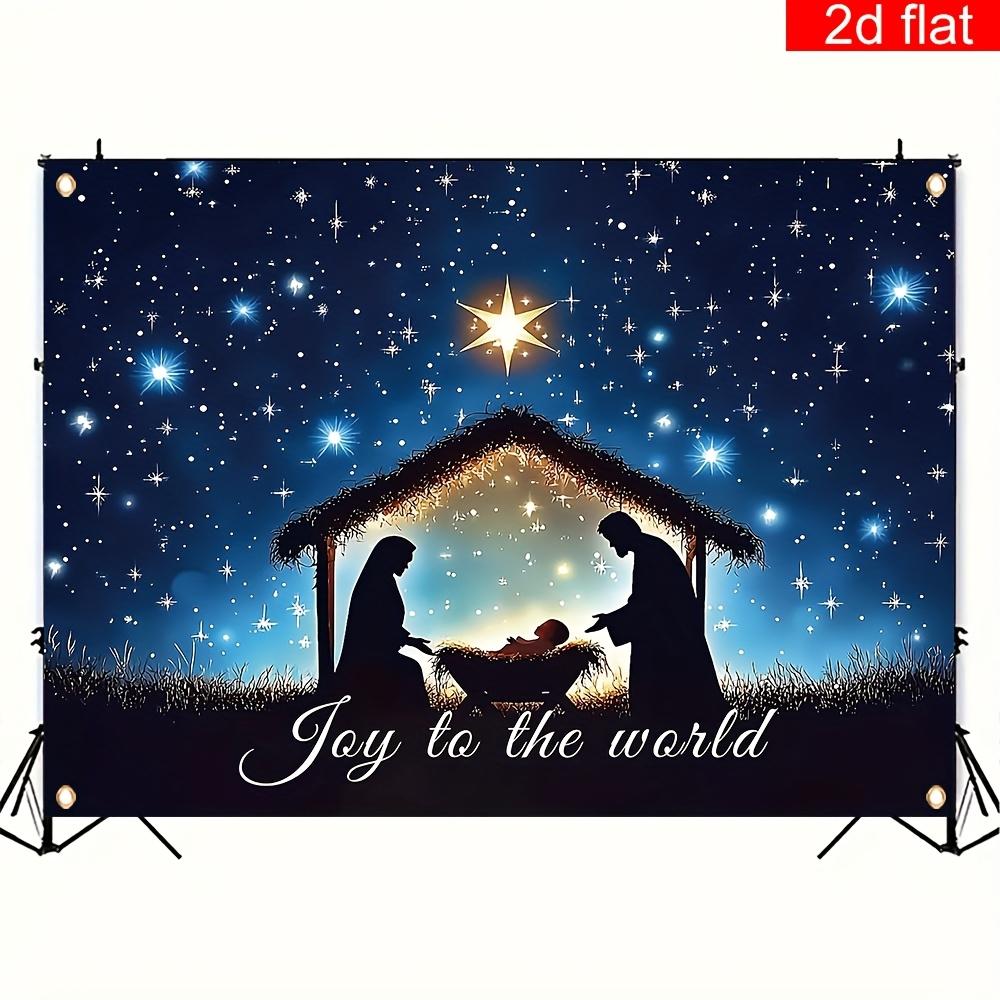 Frohe Weihnachten Blauer Sternenhimmel Szene Dekoration Hintergrund Winter Fotografie Kulisse Dekorationen Für Fotostudio Fotoautomat Christams Party