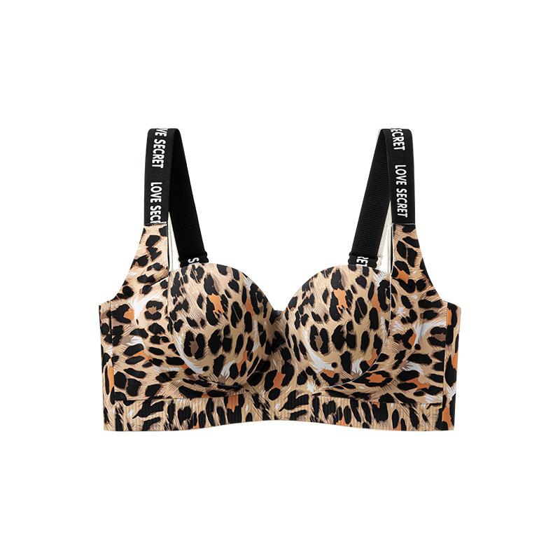 

Модный леопардовый принт, широкие плечевые лямки, бесшовное нижнее белье, женский топ с маленькими чашечками, собирающий и показывающий большую ладонь, поддержка, сексуальный бюстгальтер XL=38-85AB цветной печати леопарда
