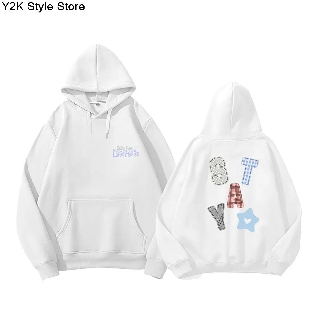 Sweat à capuche STAY Dans Notre Petite Maison Sweat à capuche zippé Mode Kpop Étoile Même Imprimé Lettre Sweat de sport Coton de haute qualité T-shirt épais