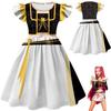 Kids Children Girls Anime Movie POP Singer Super Star Printed Pleat Ruffle Sleeves Party Dress Halloween Cosplay Costumes