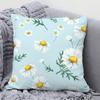 1pc Daisy Fresh Style Pillow Case Square Pillow Bedroom Sofa Leisure Comfort Cushion Car Living Room Home Decoration 40X40