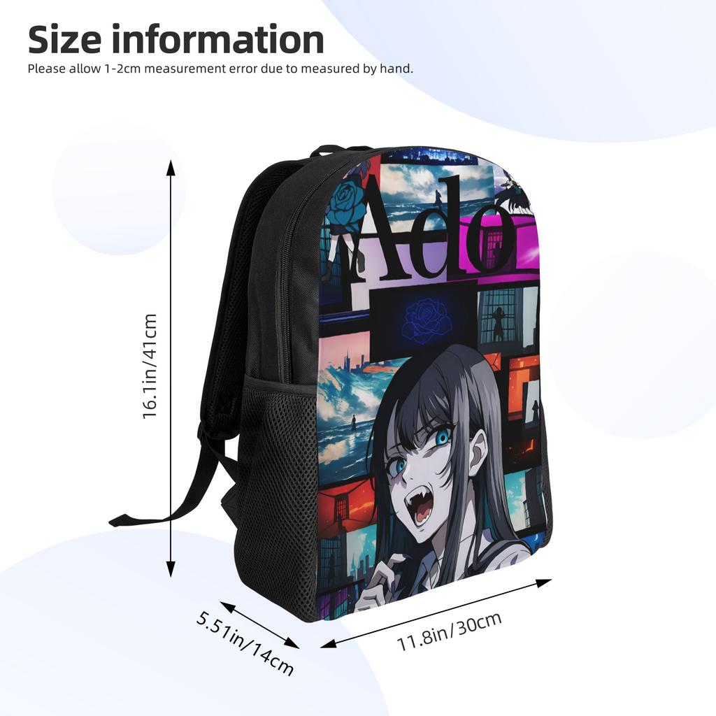 Ado Hibana World Tour Casual Backpack Outdoor Student Work Japan Singer Daypack for Men Women Laptop Canvas Bags
