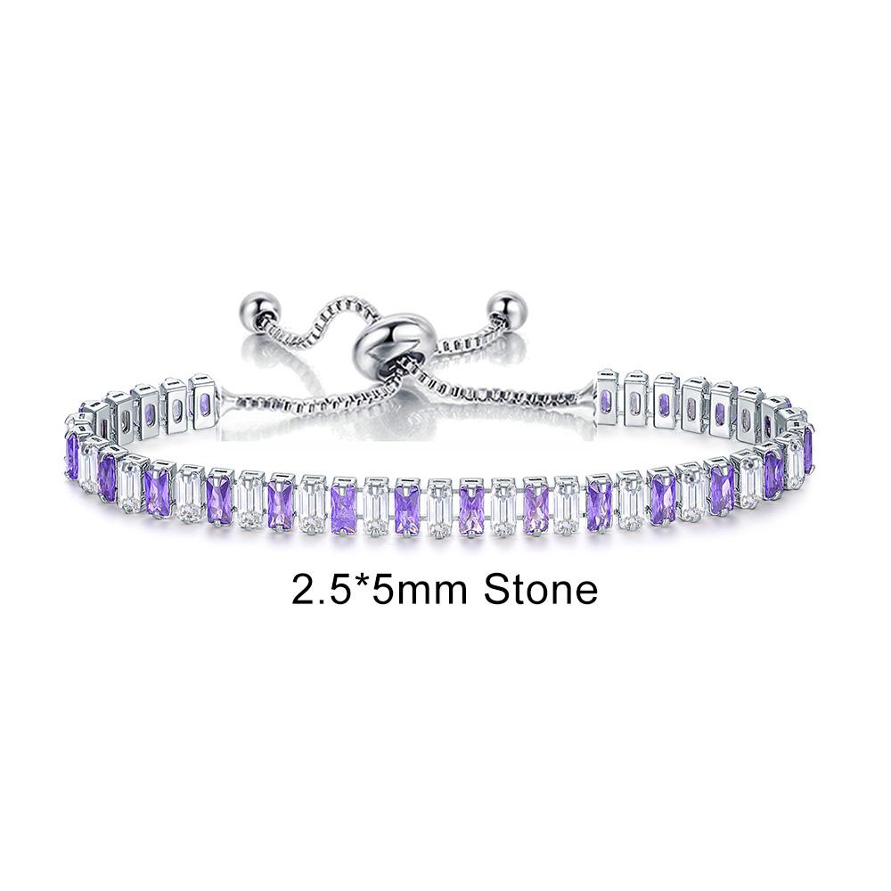 

Adjustable Birthstone Tennis Bracelets for Women Shiny 2.5*5MM Zircon Crystal Bracelets for Teens Chains On Hand Trend Zircon