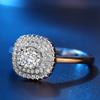 Ring Micro-Inlaid Zircon Silver Ring Women'S Electroplated Platinum Luxury Imitation Diamond Ring
