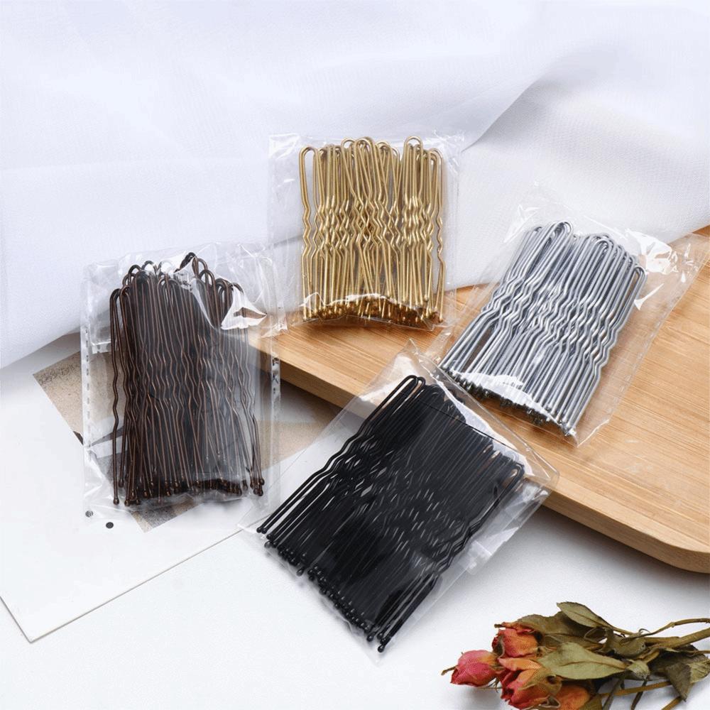 50 Pcs/Bag Simple Barrettes Bridal Headdress Metal Hairstyle Tools Hair Pins Waved Hair Clips