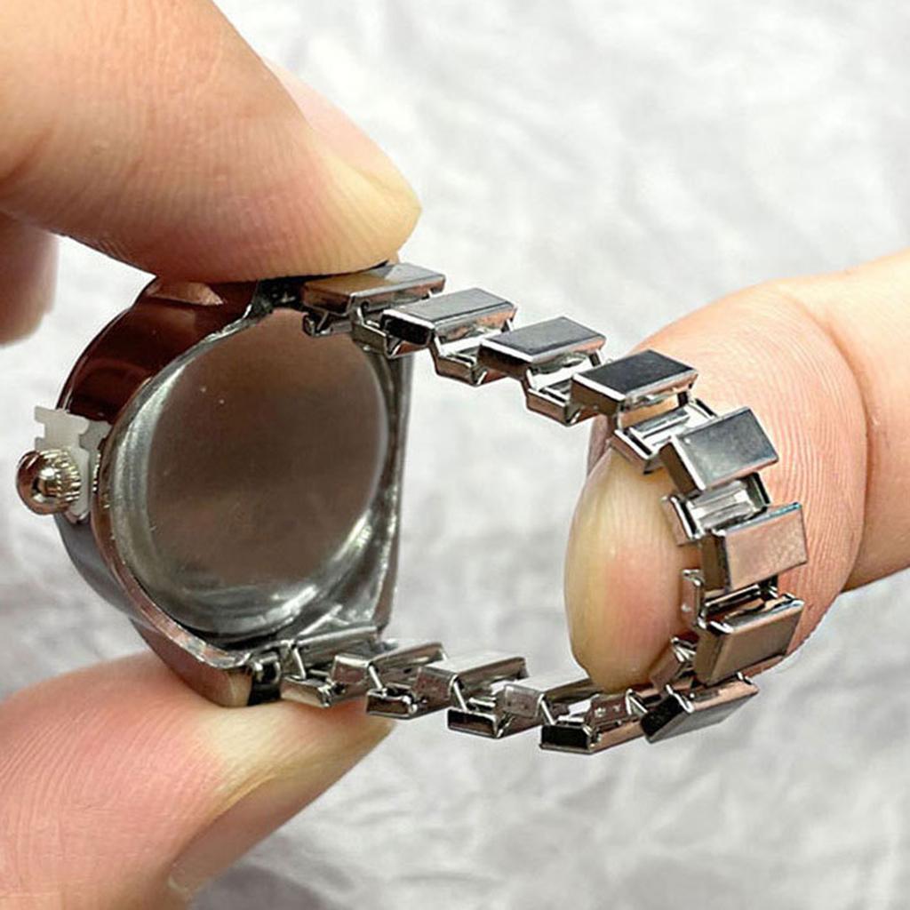 Ring Watch Fashion Square Ring Shape Watch Personality Creative Retro Style Ring Electronic Watch