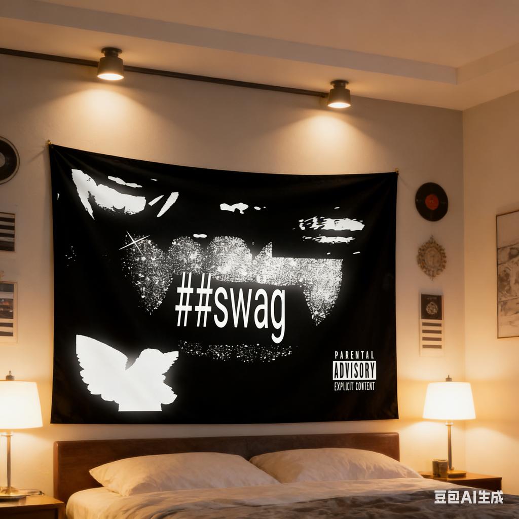 1 Stück Swag Grunge Print Wandteppich Polyester 2D Flaches Wandbehang für Schlafzimmer Wohnzimmer Wohnheim Streetwear Dekor Kantiges Geschenk