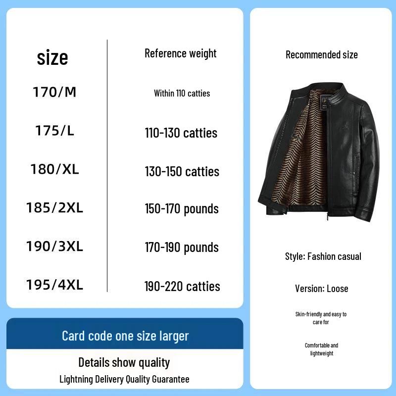 Pierre Cardin 2025 Męska Skórzana Kurtka z Kołnierzem Stojącym - Casualowa, Wszechstronna, Ciepła, z Podszewką z Weluru dla Mężczyzn w Średnim Wieku