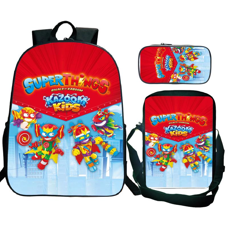 3Pcs/set Superzings Kazoom Kids Backpack Superthings Teenager Students Schoolbag Rucksack Children Laptop Daypack
