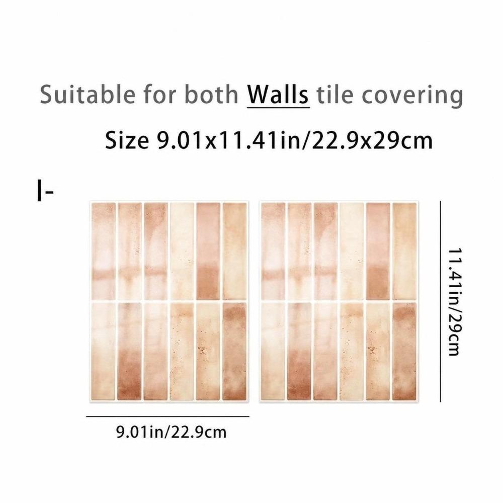 2PCS Vintage PVC Self Adhesive Tile Sticker Oil Proof Brick Print Wall Decal  For Bathroom