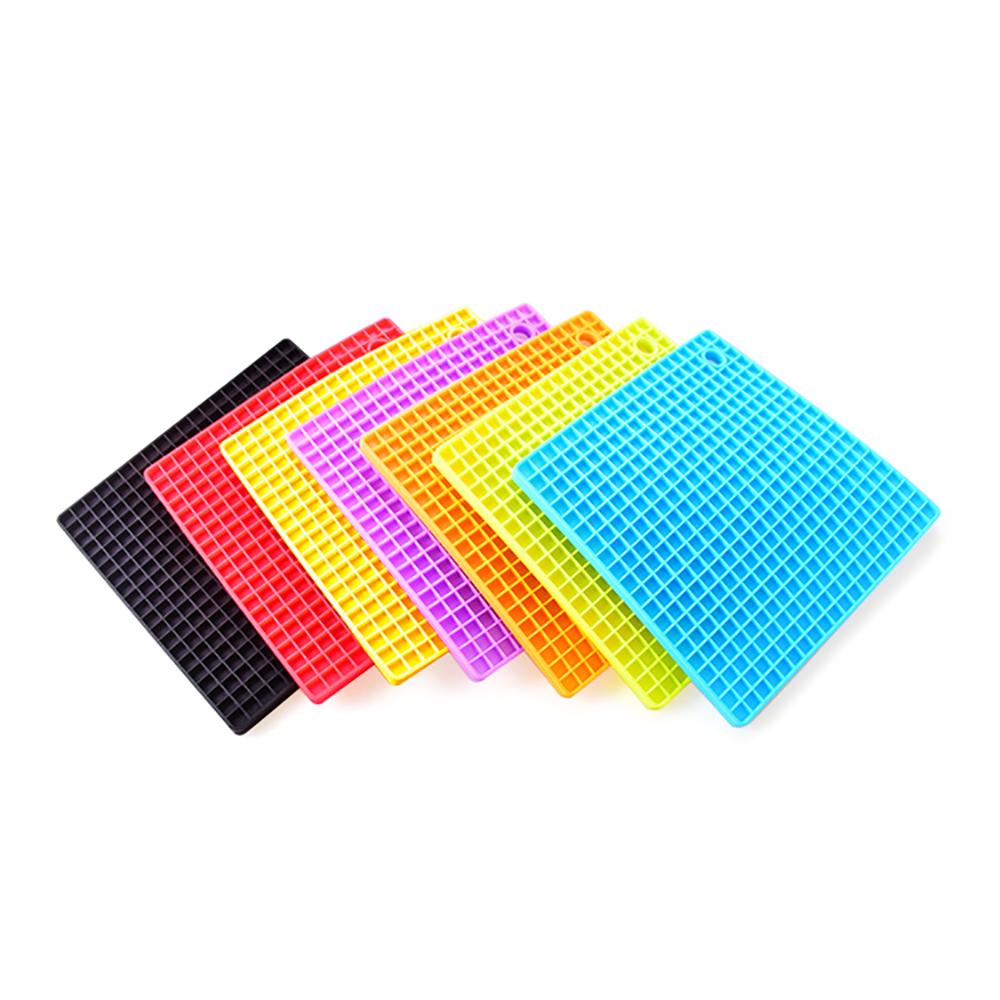7Colors Square Heat Resistant Silicone Pad Drink Cup Coasters Non-slip Pot Holder Table Placemat Kitchen Accessories Tools