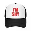 Red Im Shy Letter Funny Camping Mesh Baseball Caps Unisex Printing Unisex Beach Sunscreen Hat Trucker Cap
