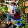 Garden Seat Cart Garden Rolling Work Seat Adjustable Height Garden Chair 360 Degree Rotating Labor Saving for Farm Outdoor Camp