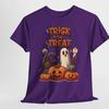 Trick or Treat Pumpkin Halloween T-Shirt | I | Retro 'Tis the Season Skeleton Pumpkin Ghost Halloween T-Shirt