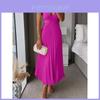 Elegant Summer Sleeveless Vneck Pleated Backless Maxi Dress For Women