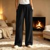 Pajama Pants Women Fuzzy  Wide Leg Elastic Waist Trousers