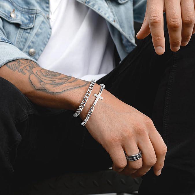 Modny Kreatywny Męski Bransoletka ze Stali Tytanowej: Prosty, Modny i Wszechstronny