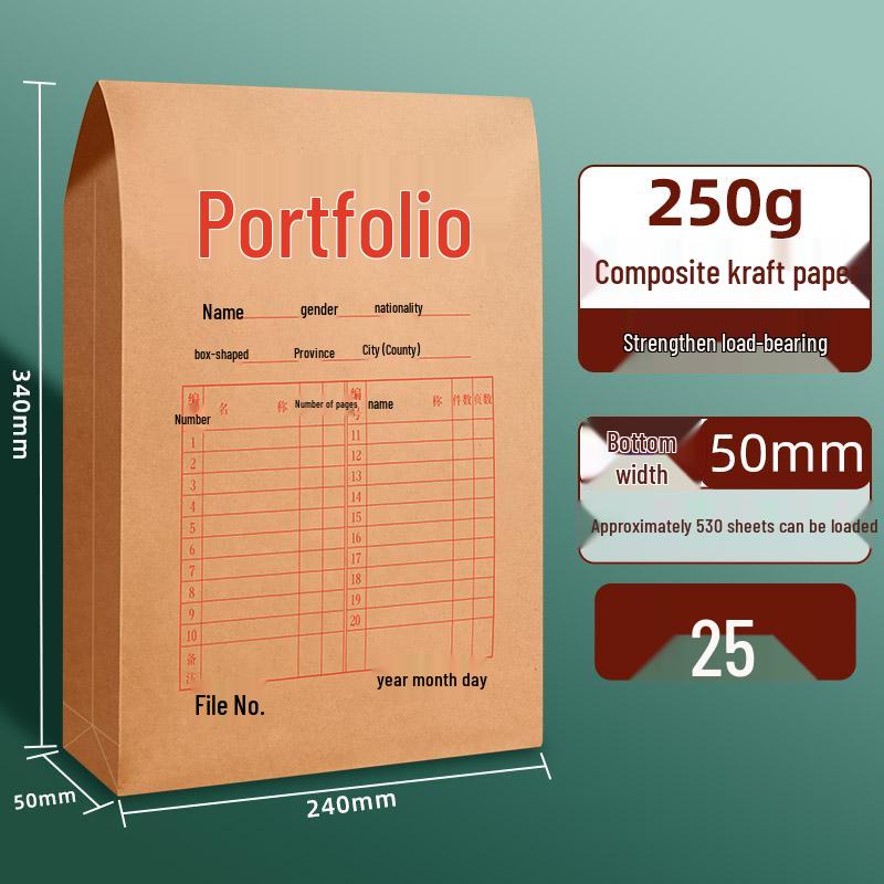 50 Kraft Paper Transparent A4 File Folders - Thickened Quality Office Personnel Bags