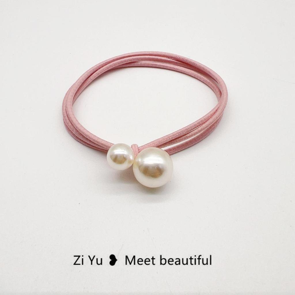 Inel de păr elegant cu perle: Bentiță Elastică cu Nod Coreean