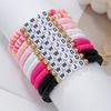 """WWJD"" Buchstaben Polymer Clay Perlen Armband Set": Europäischer/Amerikanischer Stil, 10er-Set Dankbarkeits-Glaubensarmbänder.