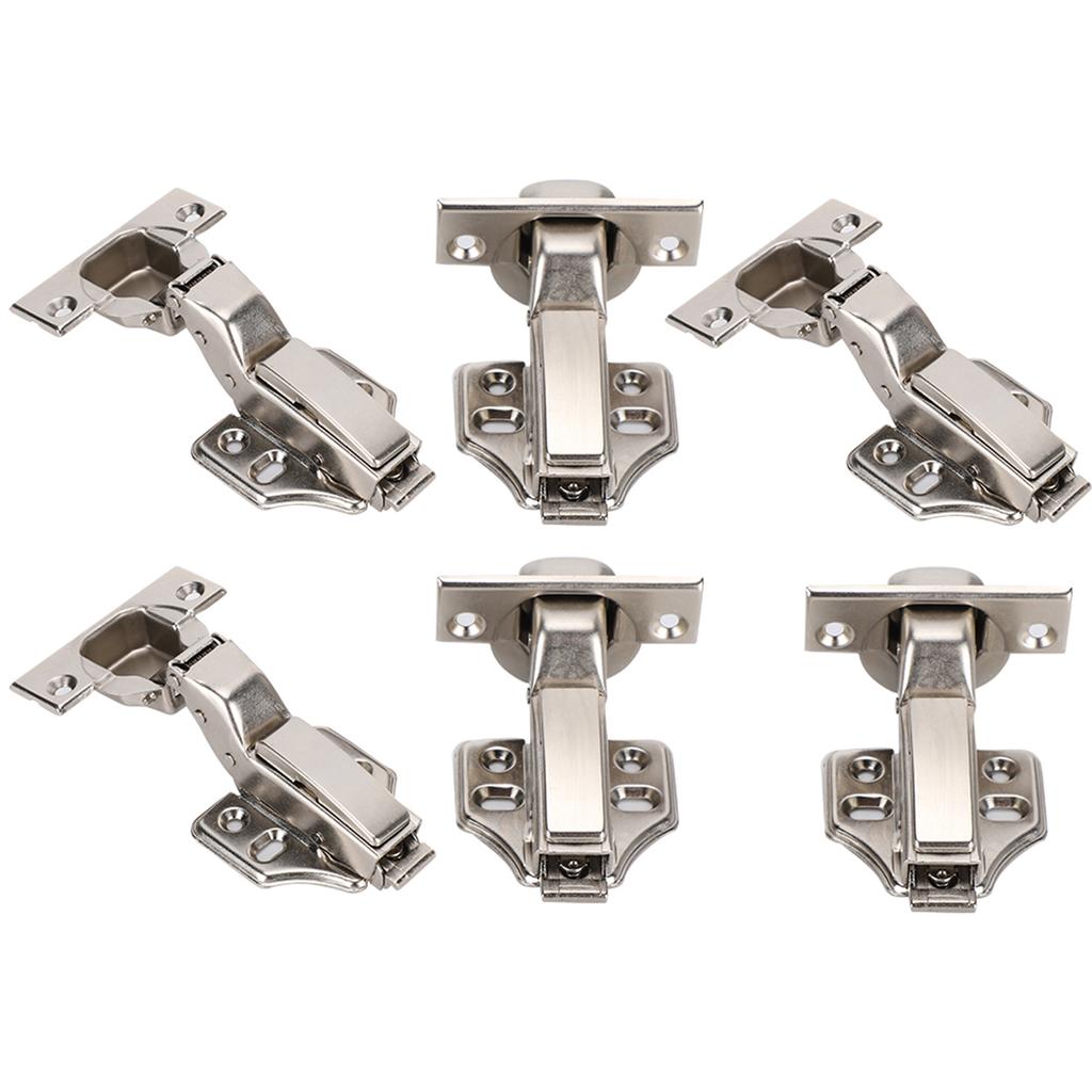 3 Sets Hinges for Office 2Stage Hydraulic NickelPlated 4Hole Large Bend A2202C