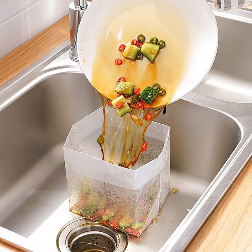 30p Self-supporting Sink Drain Garbage Bags Disposable Disposable Waste Pouch For Leftover Bag A1R6