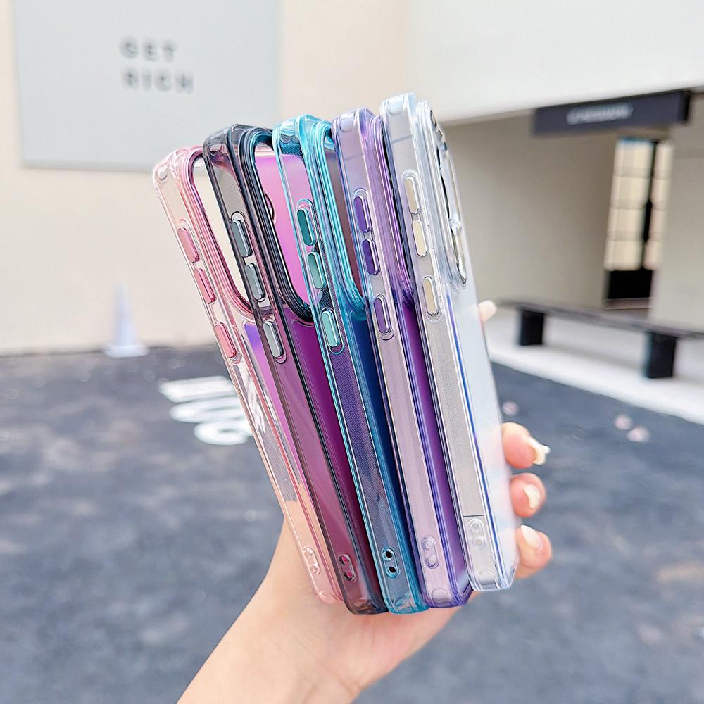 KEYSION Laser Gradient Colorful Phone Case for Samsung Galaxy S24 S25 S26 Ultra 5G S26+ S25 FE TPU+PC Shockproof Back Cover