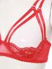 Womens Lace Underwire Bra Quarter Cup Balconette Double Strap Push Up Top Date Night Party Lingerie
