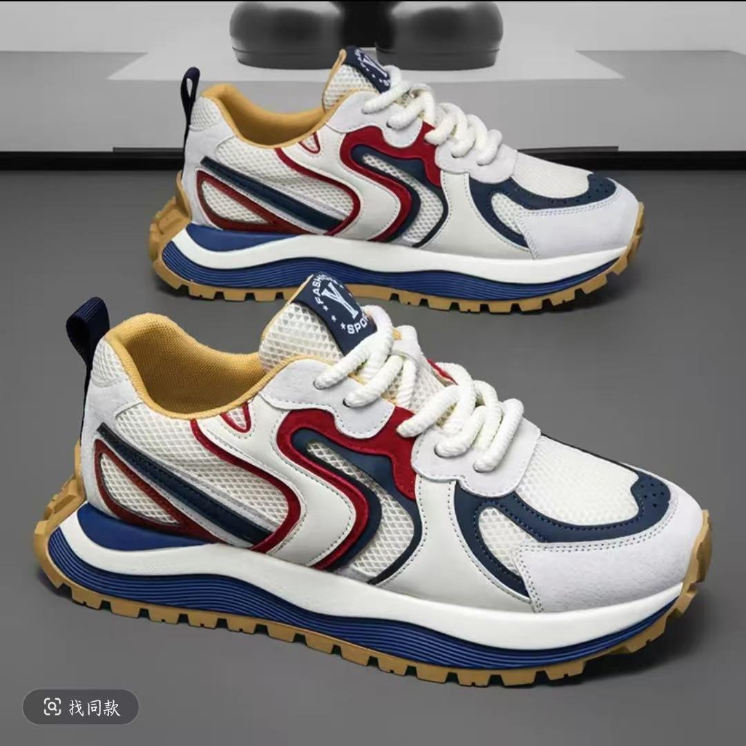 

Men s shoes 2025 new summer breathable mesh sports casual shoes men s versatile thick-soled wear-resistant dad shoes 39