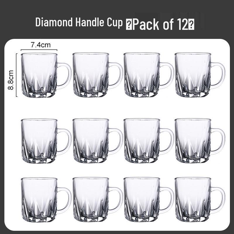 High-Temperature Resistant Glassware Set: Water, Drinking, Tea Cups with Handles and Beer Glasses for Home and Entertaining
