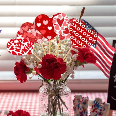 Valentinstag Dekorative Dreieckige Vaseneinsätze, Dekorationsrequisiten, Hochzeitsartikel für Paare, Partyzubehör