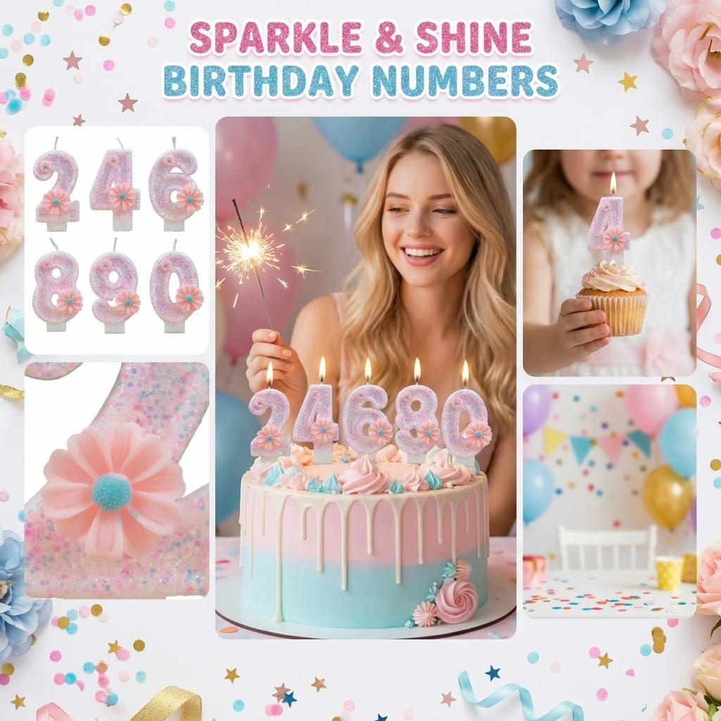 Fashion Cartoon Creative Birthday Candles Party Digital Candles