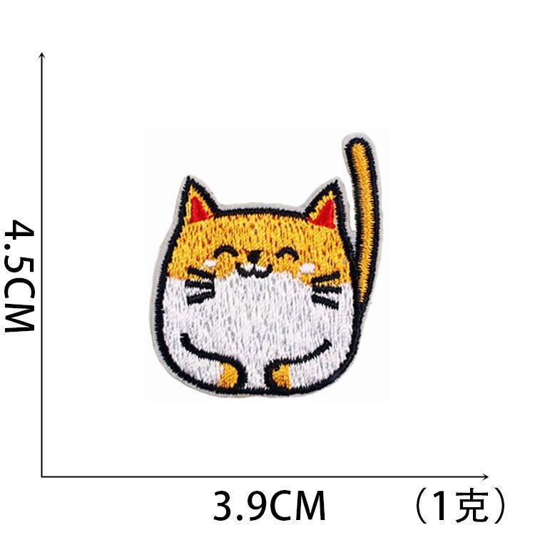 Cute Cat Family Embroidery Cloth Sticker Ironing Patch Sticker Computer Embroidery Label Cartoon Flower Cat Embroidery Sticker Kitten 1~*photo with dimensions_3 pieces