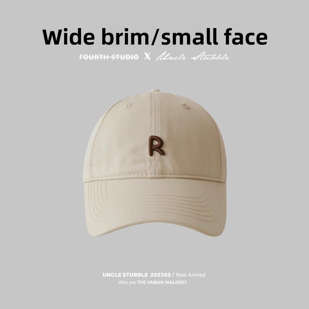 Cotton Baseball Cap With Wide Brim And Embroidered Letters For Summer Sun Protection