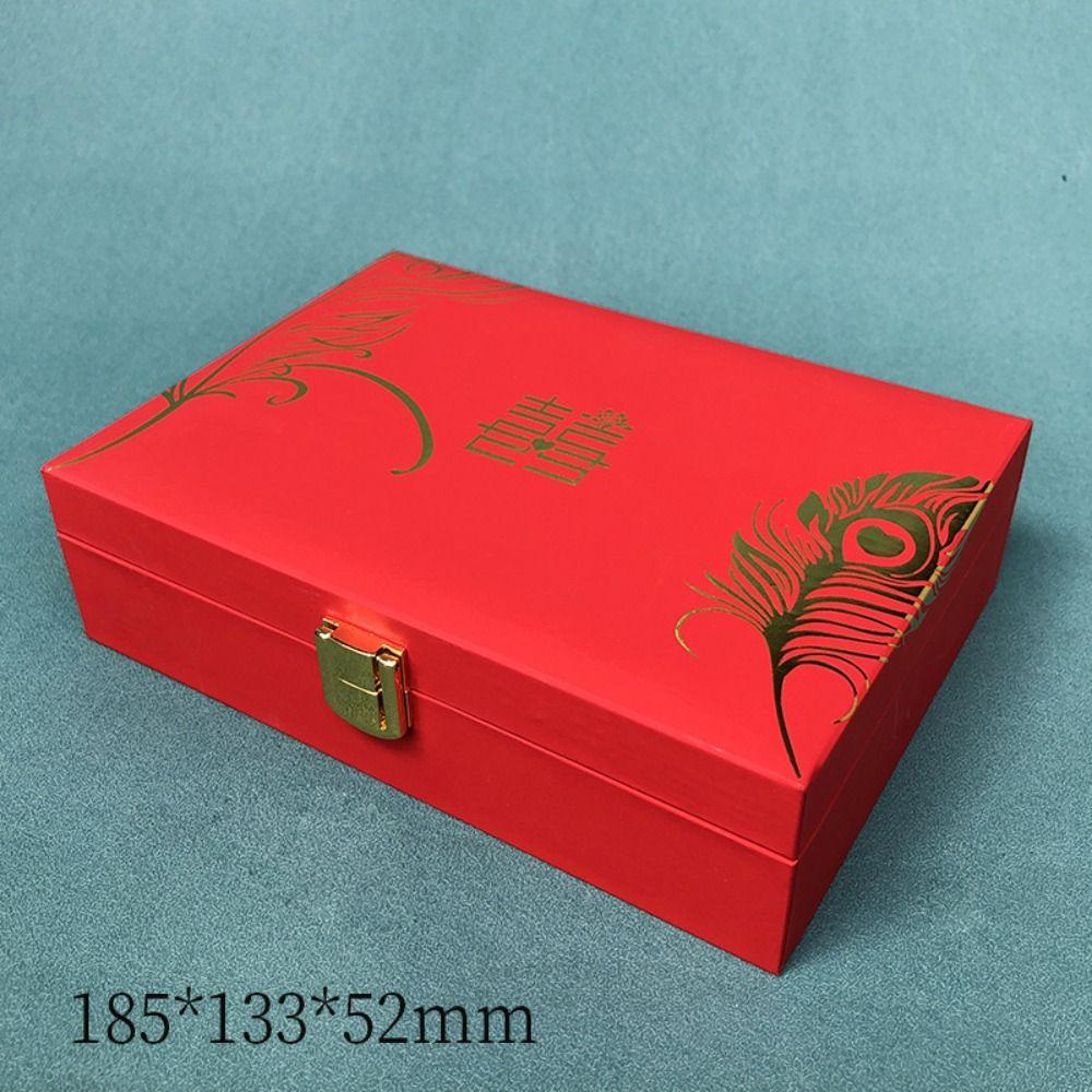 Velvet Golden Jewelry Set Storage Box Red Bracelet Necklace Gift Case  Women/Girl